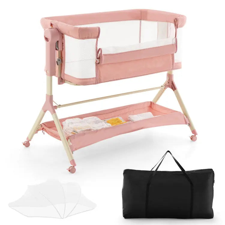 Height Adjustable Bedside Sleeper with Storage Bag and Soft Mattress for Baby Hooya Imp. & Exp.