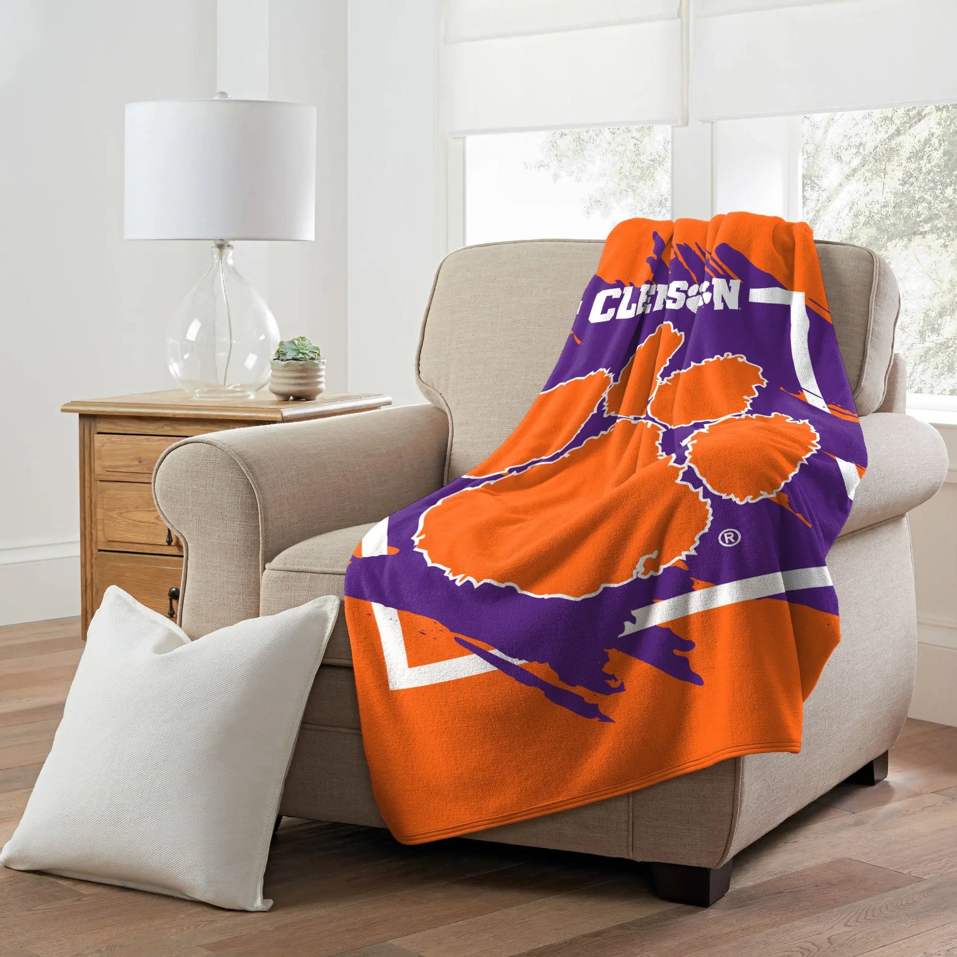 CLEMSON OFFICIAL NCAA "Dimensional" Micro Raschel Throw Blanket; 46" x 60" The Northwest Company