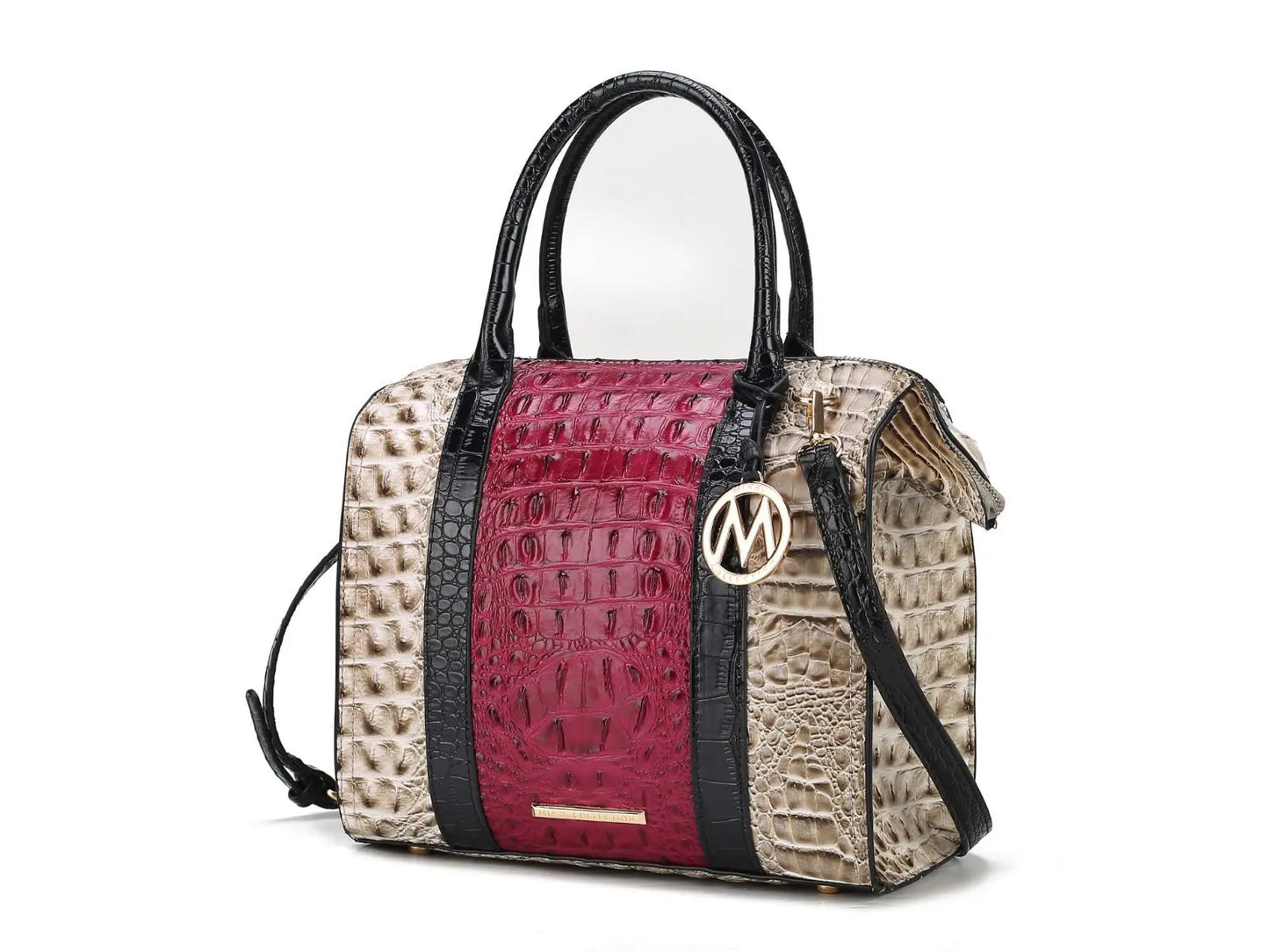 MKF Collection Ember Faux Crocodile-Embossed Vegan Leather Women's Satchel by Mia k Doba