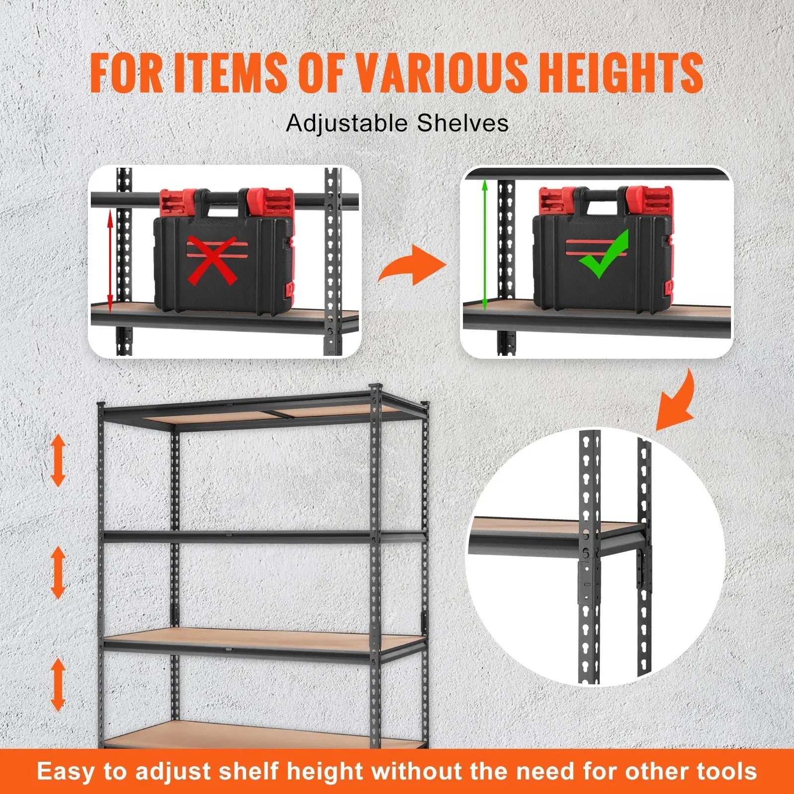 VEVOR Storage Shelving Unit, 5-Tier Adjustable, 2000 lbs. Capacity VEVOR