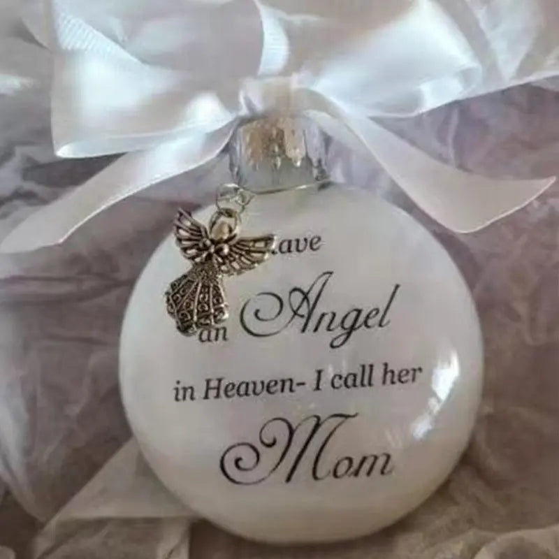 In Heaven Relatives Name Ornament, Keepsake Feather Plastic Ball Christmas Tree Charm Hanging Doba