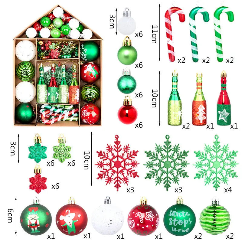 Christmas Tree Ornaments, 70 PC Shatterproof Plastic Christmas Ball Ornaments Doba