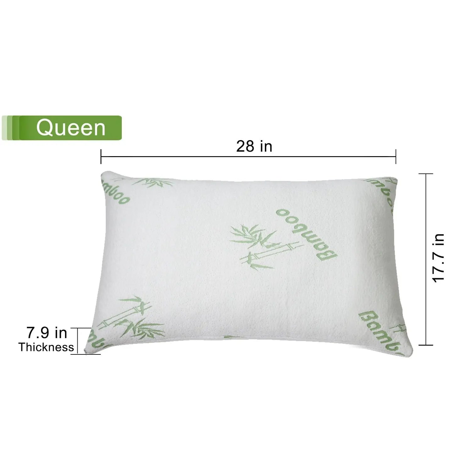 2Pcs King & Queen Size Bamboo Memory Foam Hypoallergenic Bed Pillows Eggracks by Global Phoenix