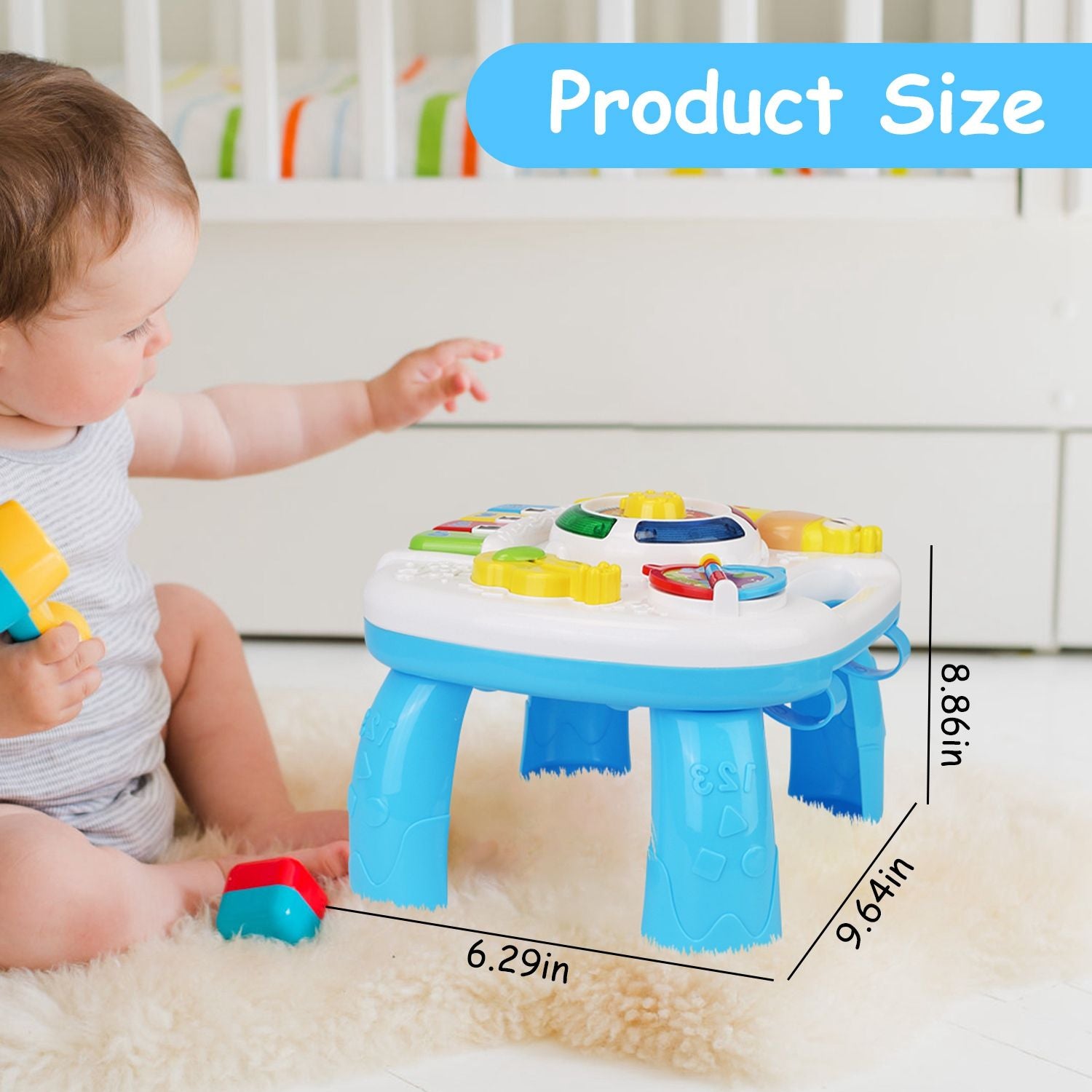 Toddler Musical Learning Table Educational Baby Toys Musical Activity Table Learning Center for 6+ Months Boys Girls Gift Doba