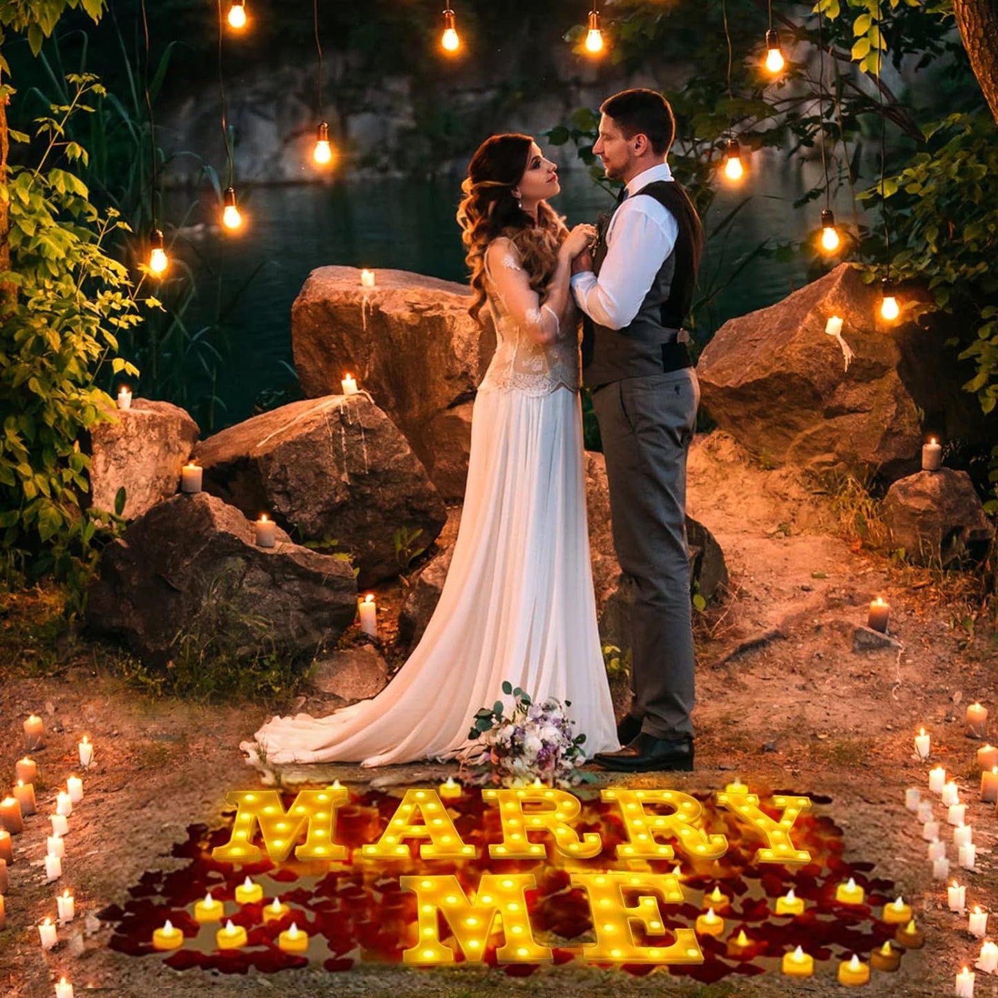 Marry Me Decorative Plastic LED Marquee Letter Light for Valentines Day - Gee-Commerce, LLC