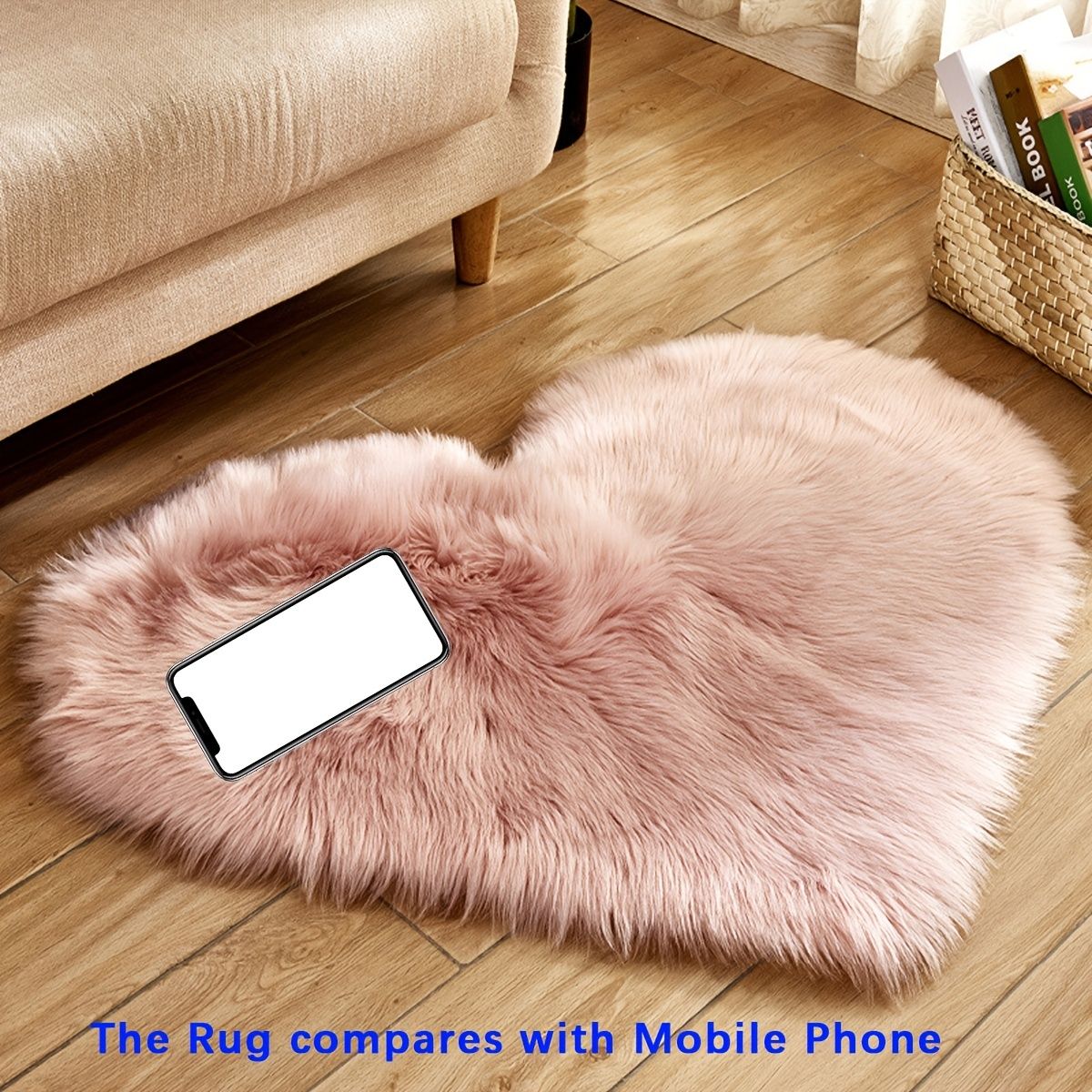 1pc Heart Shaped Area Rug, Plush Faux-Fur Carpet For Living Room & Bedroom, Home Decor Valentine's Day Decor 19.6in*23.6in/50cm*60cm - Gee-Commerce, LLC