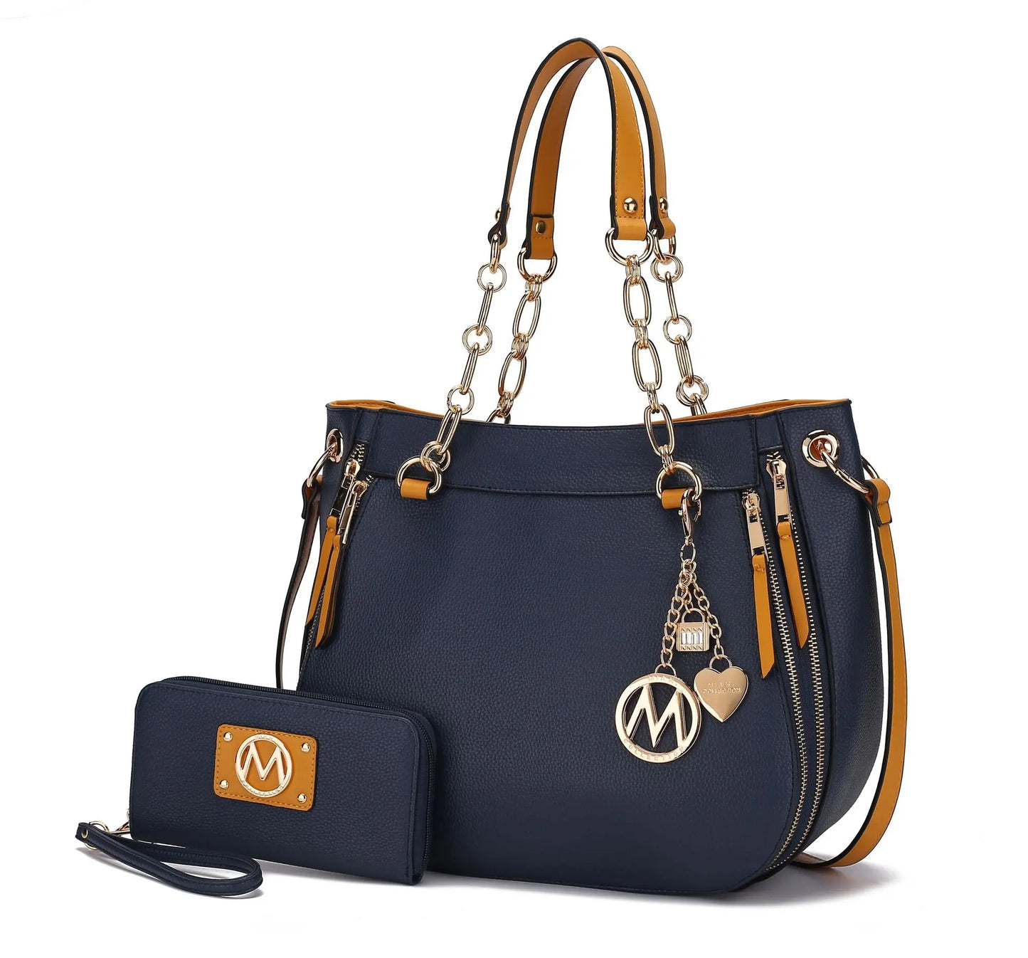 MKF Collection Lina Tote Handbag with Wristlet Wallet Vegan Leather Crossover Women's Purse by Mia K Doba