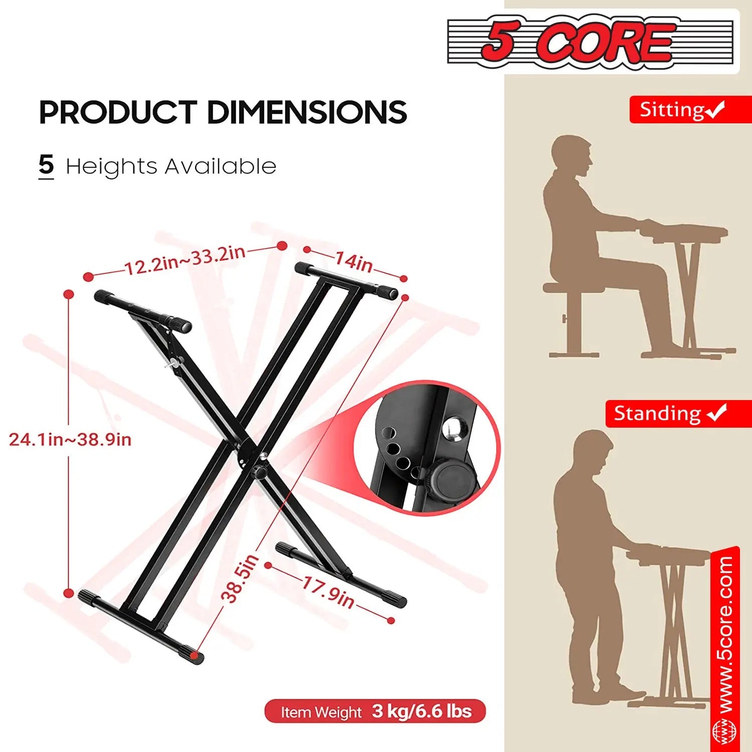 5 CORE Piano Keyboard Stand 5 Core