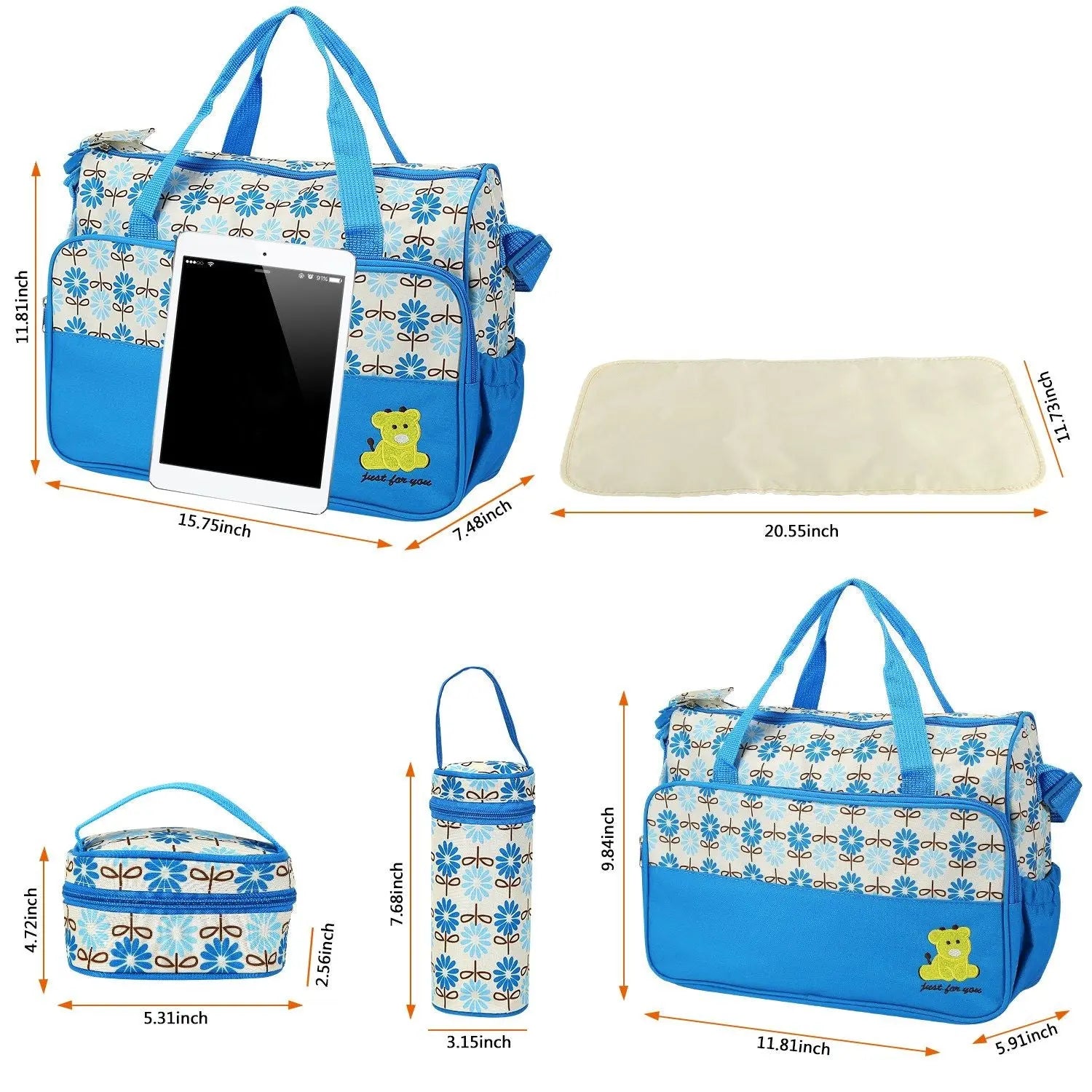 5PCS Baby Nappy Diaper Bags Set Doba