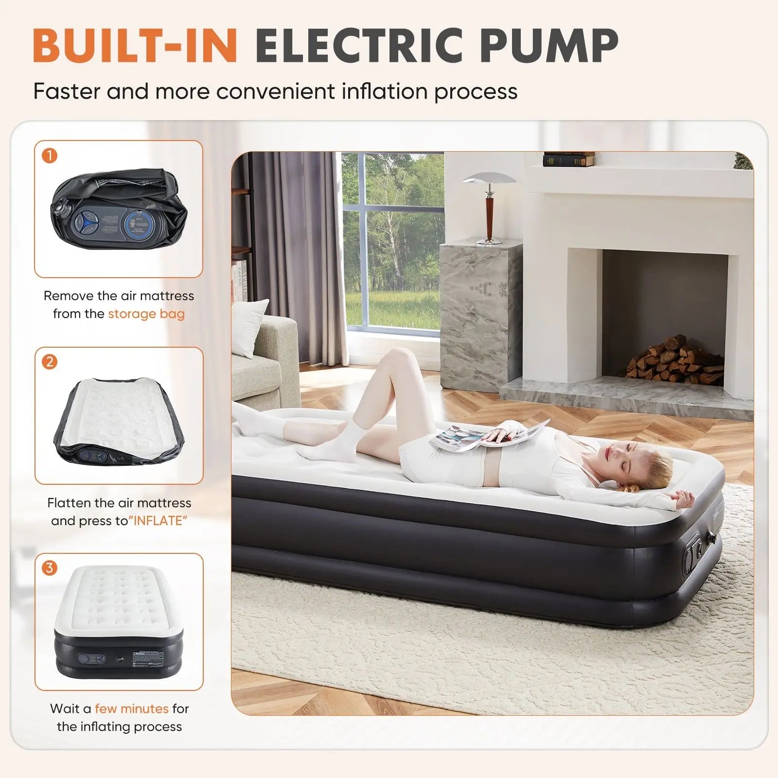 Inflatable Air Mattress with Built-in Pump, Queen Size 18in - Gee-Commerce, LLC