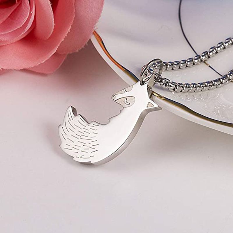 Couple Fox Necklace;  Stainless Steel Fox Couples Necklaces Jewelry Gift for Valentine's Day - Gee-Commerce, LLC