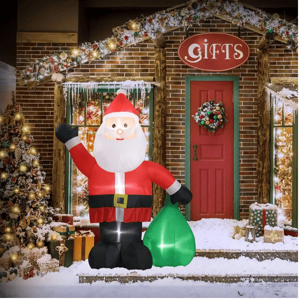 6 FT Lighted Christmas Inflatable Decoration, Inflatable Santa Claus With Large Gift Bag, Funny Blow Up Yard Decorations With Built-in LED Lights For Holiday Party Front Yard Lawn Garden Decor Doba