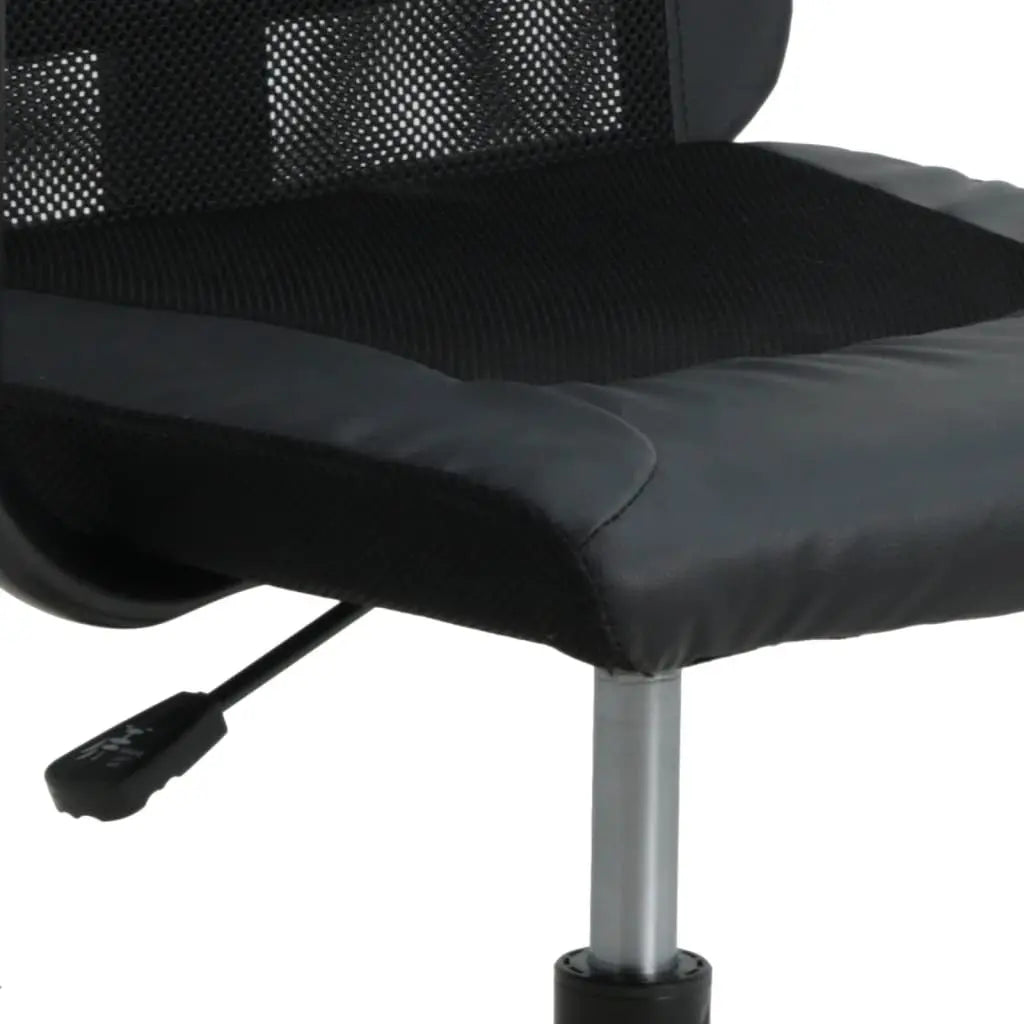 Office Chair Black Mesh Fabric and Faux Leather Doba