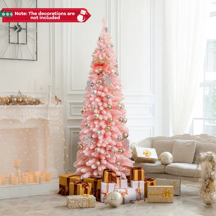 6 FT Artificial Pink Christmas Tree with 460 Branch Tips Hooya Imp. & Exp.