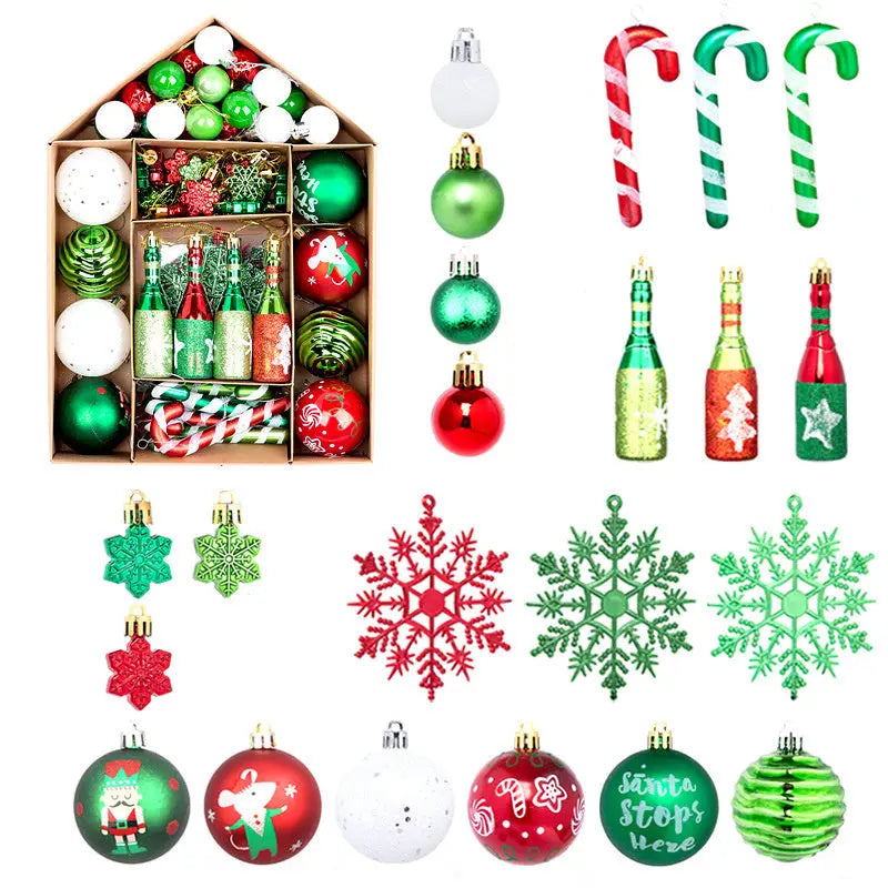 Christmas Tree Ornaments, 70 PC Shatterproof Plastic Christmas Ball Ornaments Doba