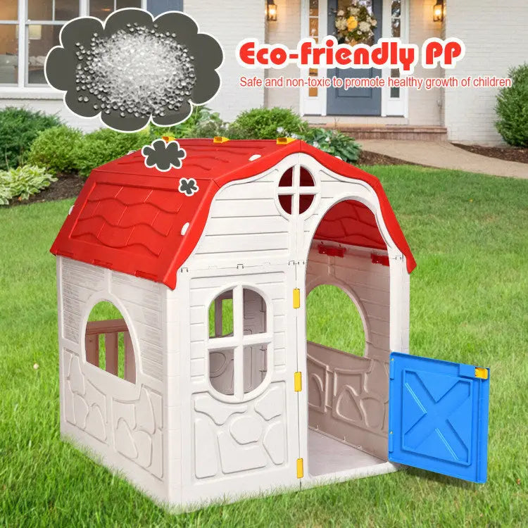 Kids Cottage Playhouse Foldable Plastic Indoor Outdoor Toy Hooya Imp. & Exp.