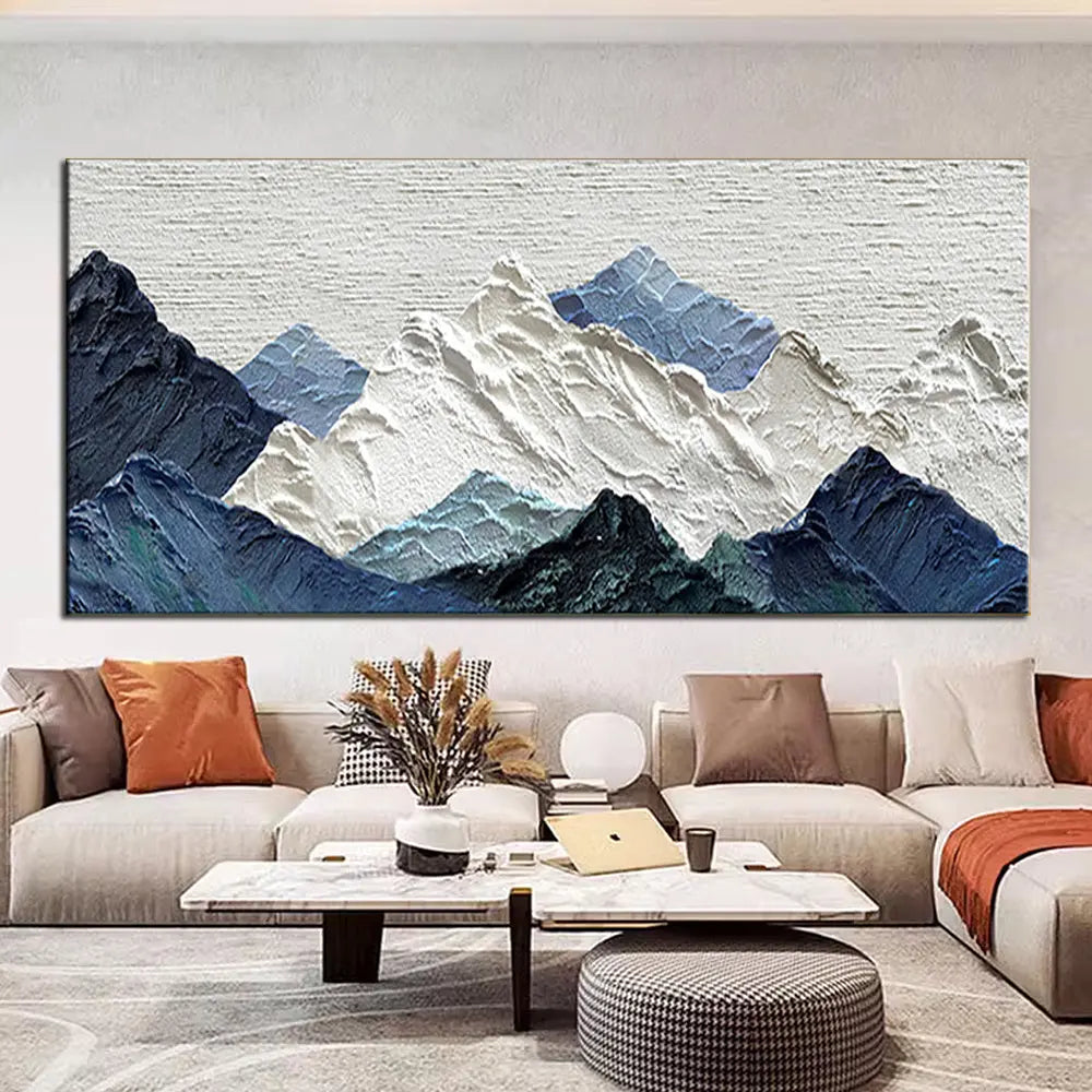 Handmade Single Thick Texture Abstract Landscape Oil Painting - Serene Abstract Landscape 3D Large Wall Art Doba