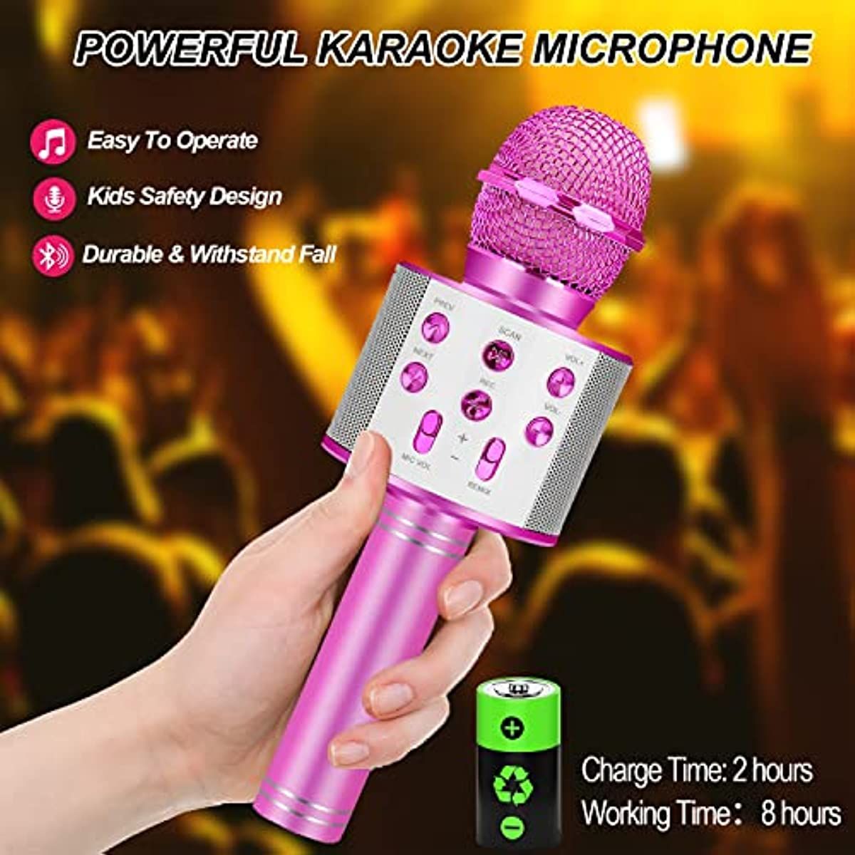 Kids Toys for 3-14 Year Old Girls and Boys Gifts; Karaoke Microphone Machine for Kids Toddler Toys Age 4-12; Christmas Birthday Valentine Gifts for 5 6 7 8 9 10 Year Old Teens kids - Gee-Commerce, LLC