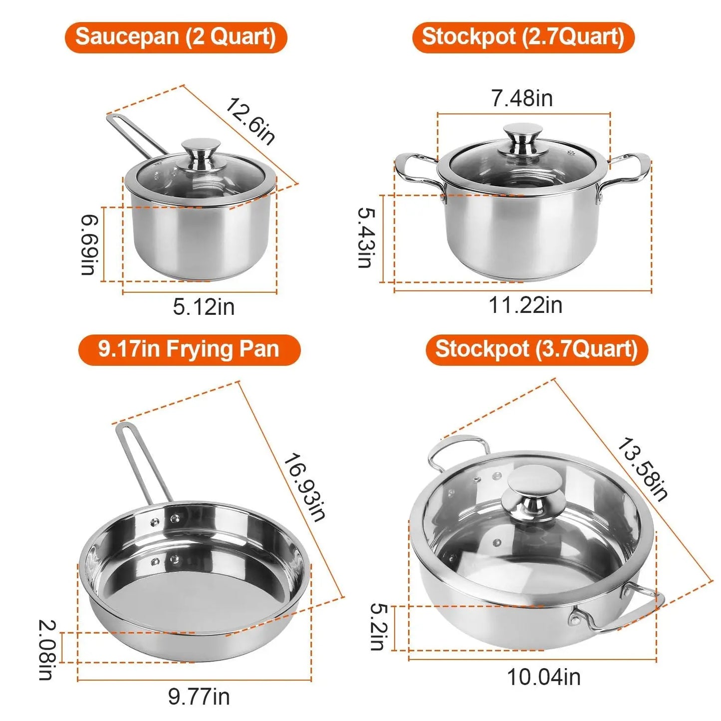 Stainless Steel Cookware Set Doba