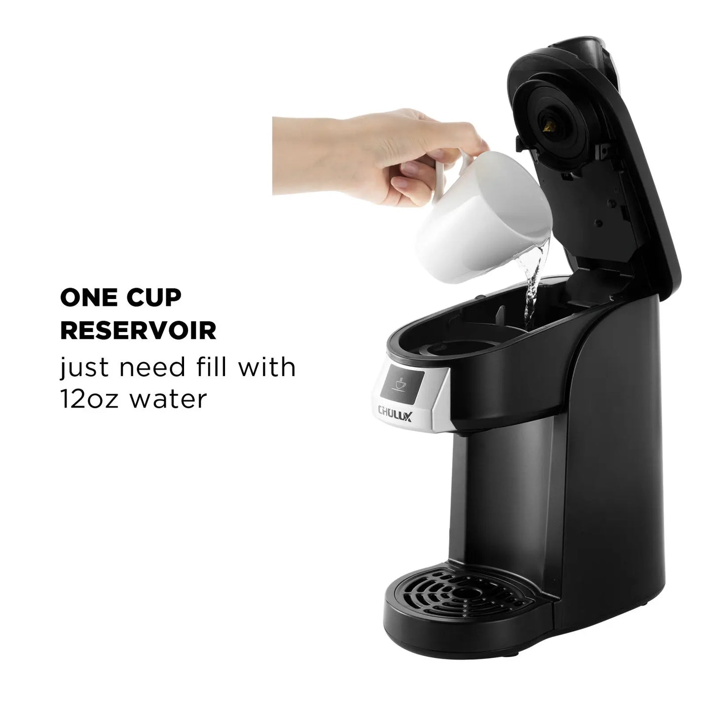 Single Serve Coffee Maker KCUP Pod Coffee Brewer, CHULUX Upgrade Single Cup Coffee Machine Fast Brewing, All in One Simply Coffee Maker for K CUP Ground Coffee Tea, Mini Coffee Machine Brew in Minutes Doba