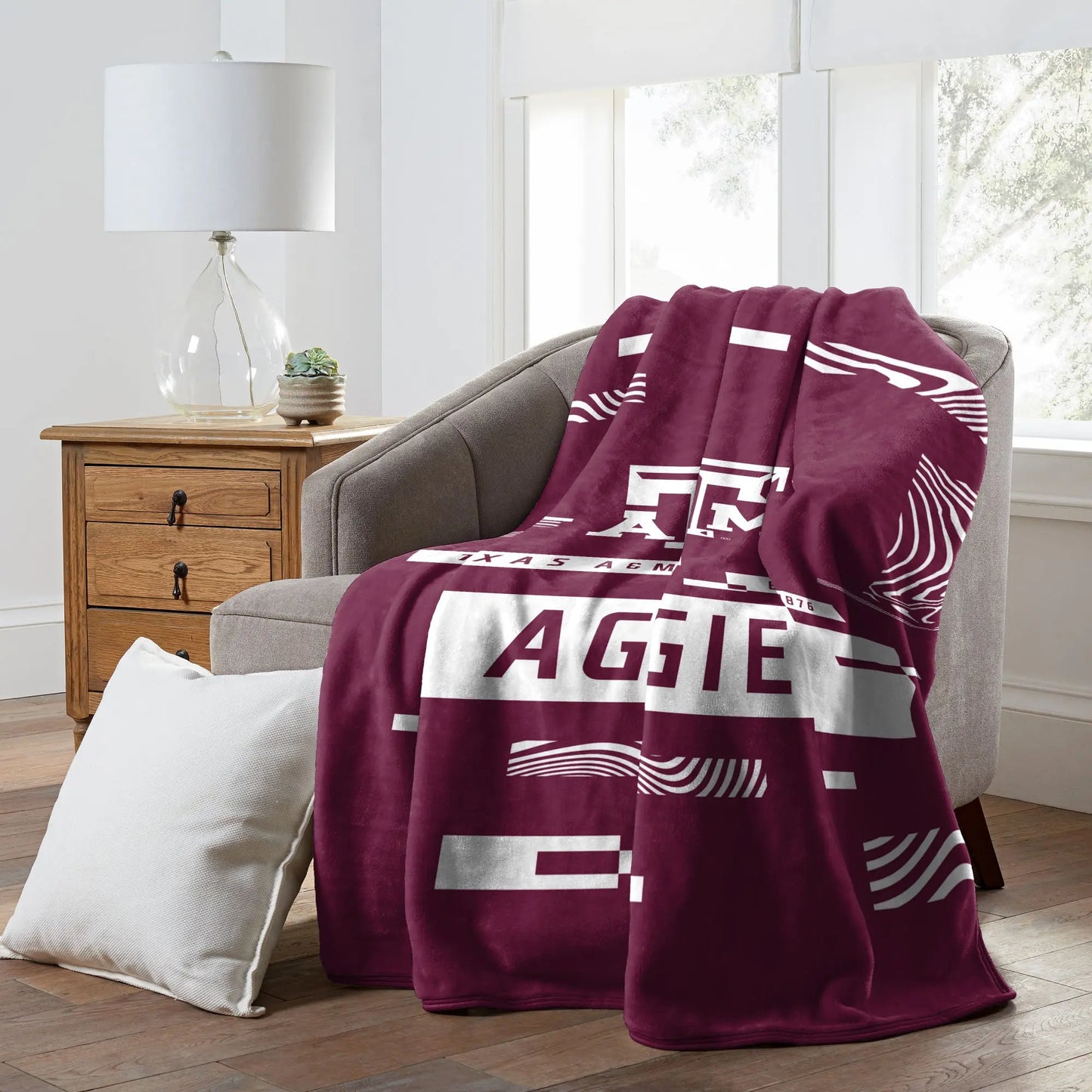 TEXAS A&M OFFICIAL NCAA "Digitize" Raschel Throw Blanket; 60" x 80" The Northwest Company