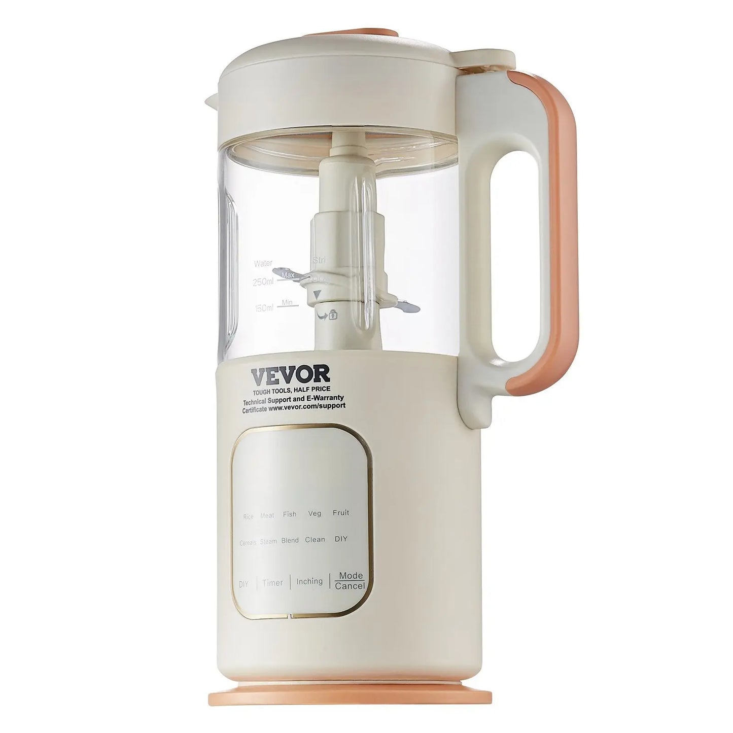 VEVOR Baby Food Maker, 500W Baby Food Processor with 300 ml Glass Bowl Doba