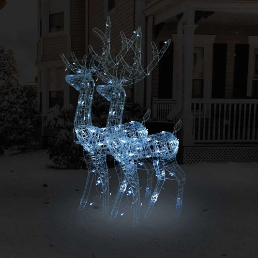 Acrylic Reindeer Christmas Decorations 2 pcs 47.2" Cold White Home Life Boutique