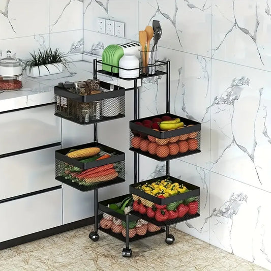 Rotating Shelf - 5 Tier Kitchen Storage Doba