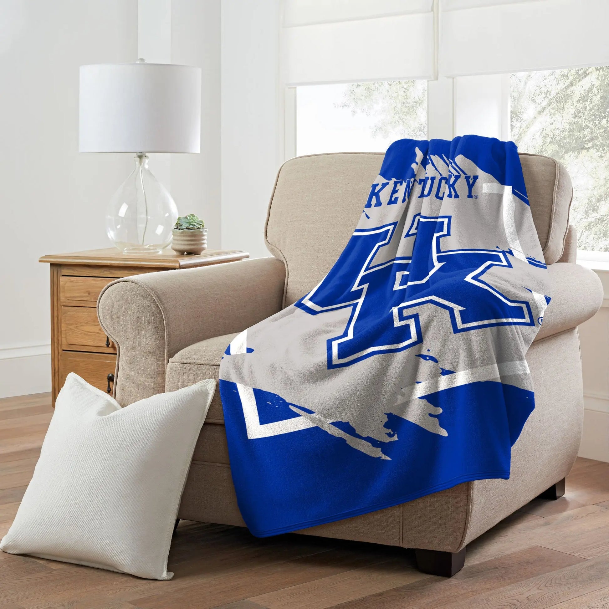 KENTUCKY OFFICIAL NCAA "Dimensional" Micro Raschel Throw Blanket; 46" x 60" The Northwest Company