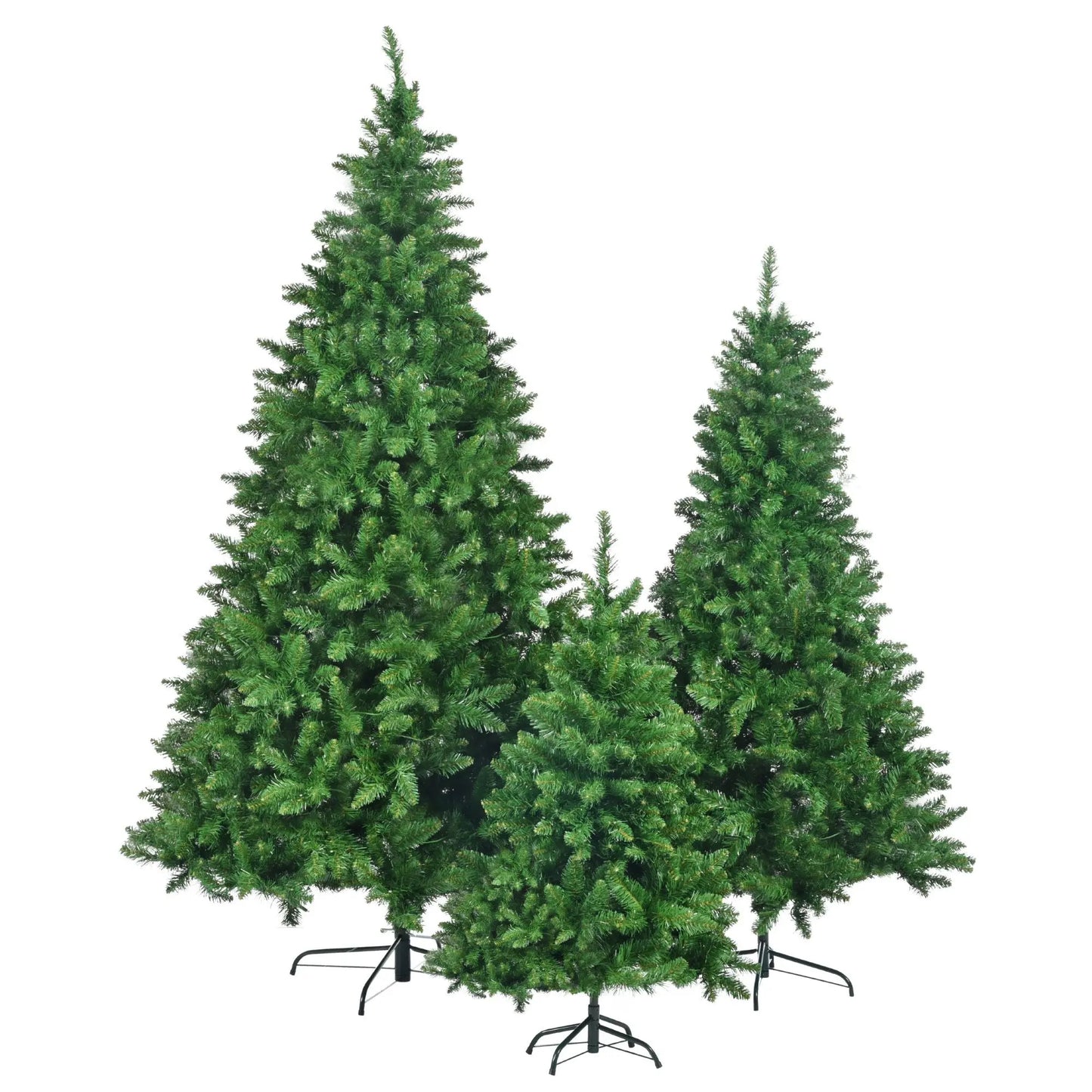 Pre-Lit Green Pine Artificial Christmas Tree, Set (8FT, 6FT, 4FT_ - Gee-Commerce, LLC