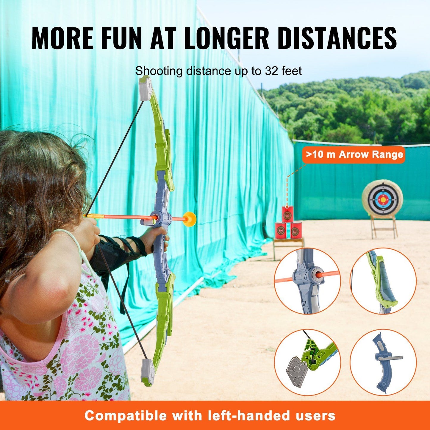 VEVOR Bow and Arrow Set for Kids, 2 Pack LED Light Up Archery Set with 20 Suction Cup Arrows, 2 Hanging Targets, 2 Quivers, 3 Target Cans, Outdoor Toy Birthday Gift for Boy & Girl 6 7 8 9 10+ Year Old Doba