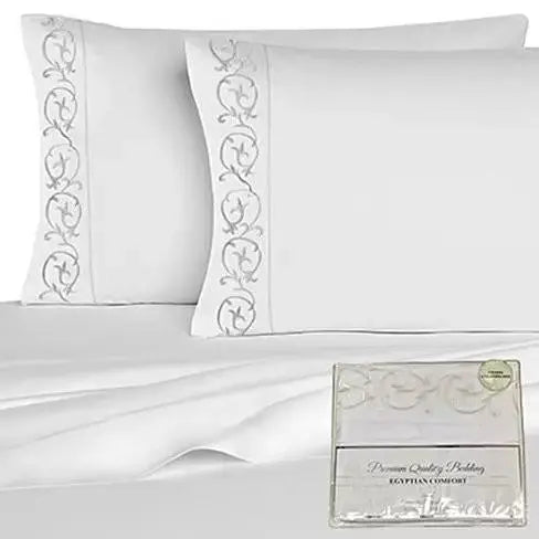 Embroidered Microfiber 4 pc Sheet Set 2000 TC Doba