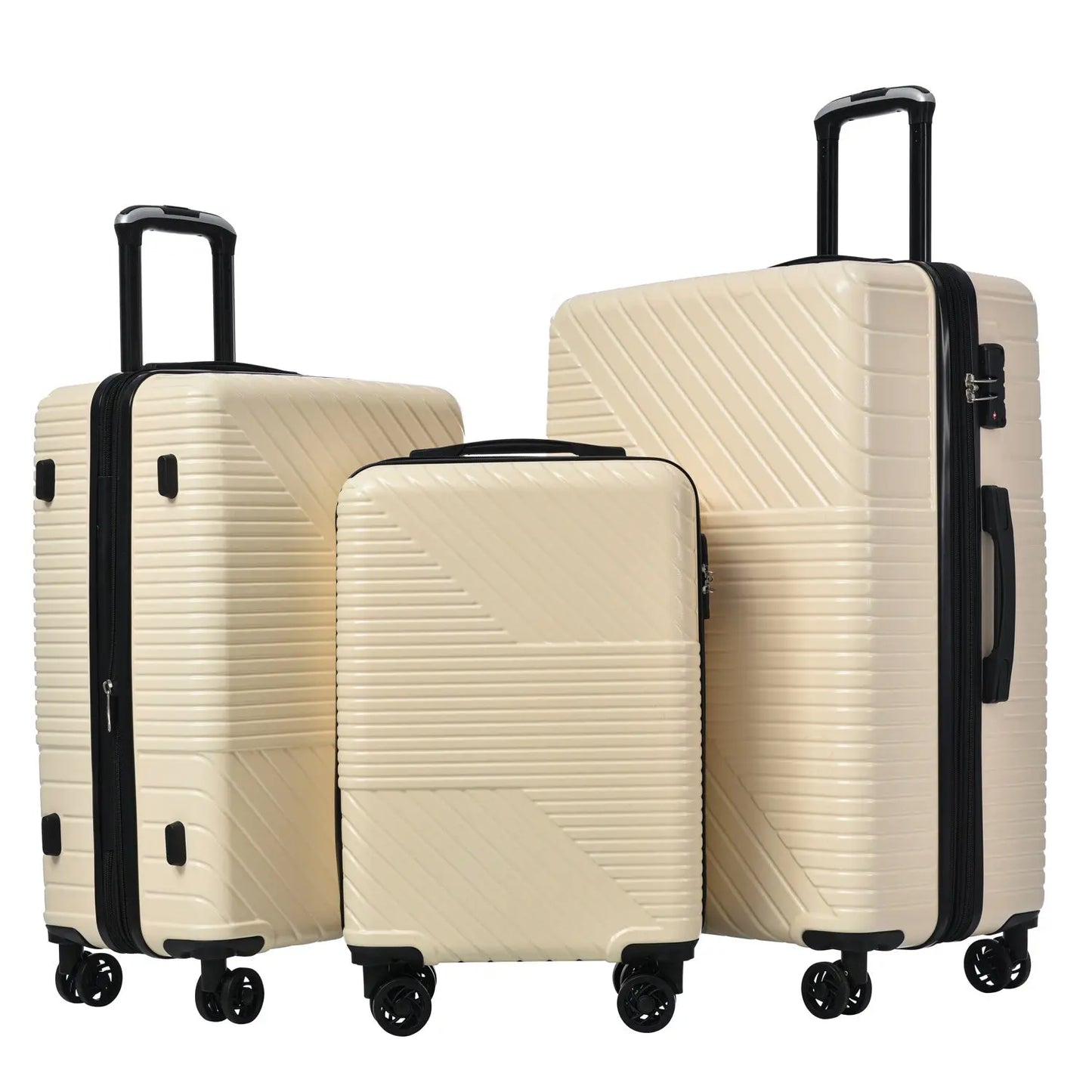 Hardshell Luggage Sets 3 Piece double spinner 8 wheels Suitcase with TSA Lock Lightweight 20''24''28'' inQ Boutique