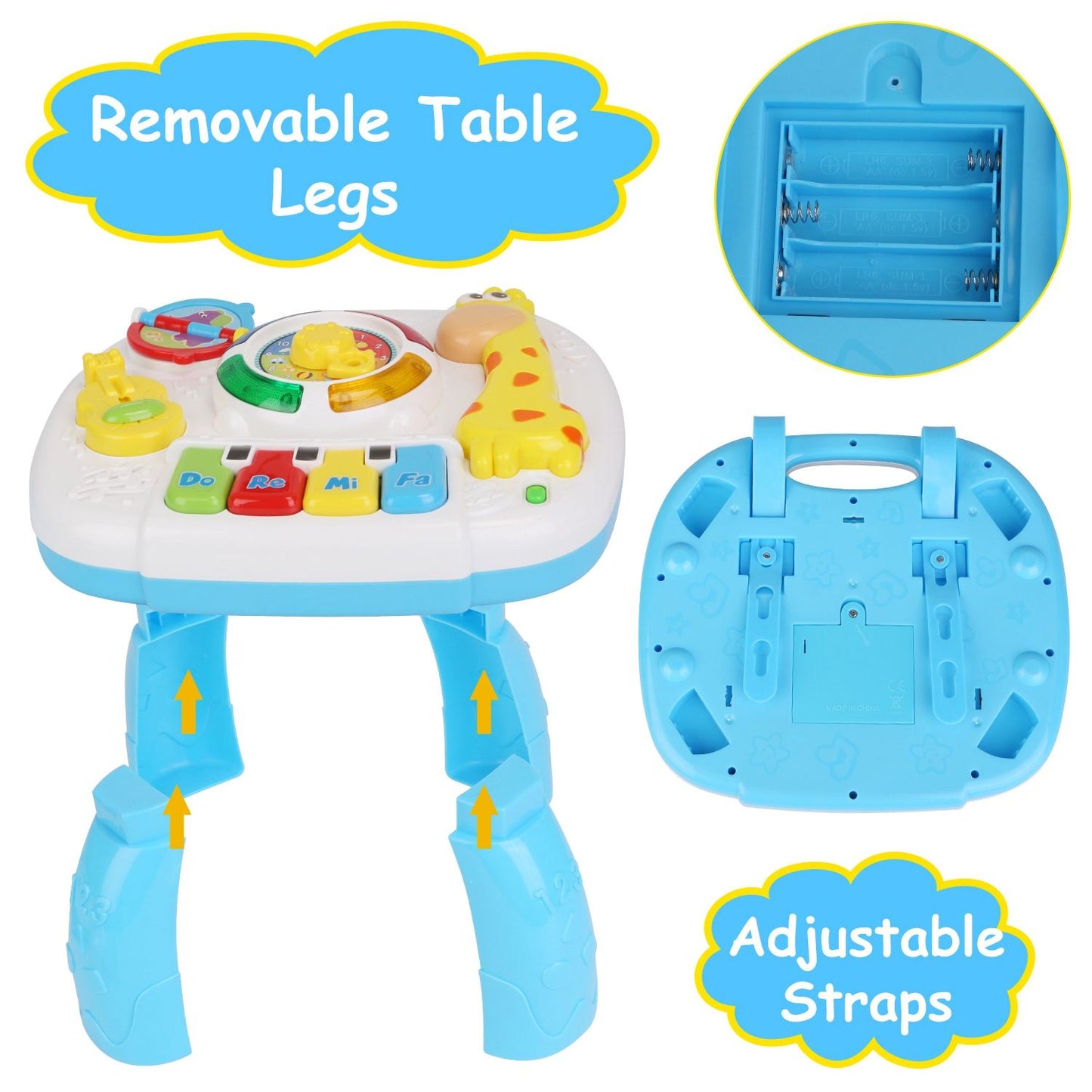 Toddler Musical Learning Table Educational Baby Toys Musical Activity Table Learning Center for 6+ Months Boys Girls Gift Doba