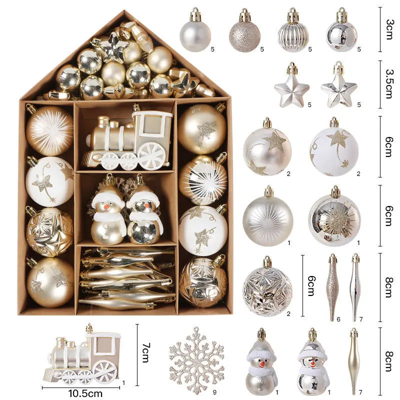 70-Pack Shatterproof Christmas Tree Ornament Set with Hanging Rope YAOQIANSHU