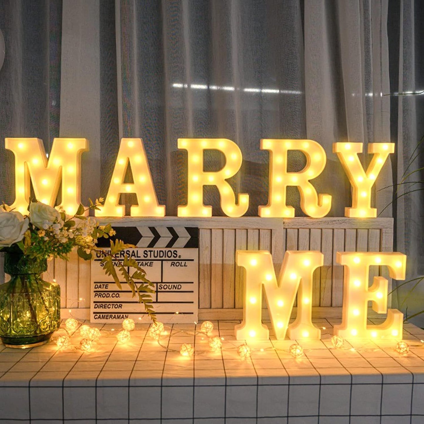 Marry Me Decorative Plastic LED Marquee Letter Light for Valentines Day - Gee-Commerce, LLC