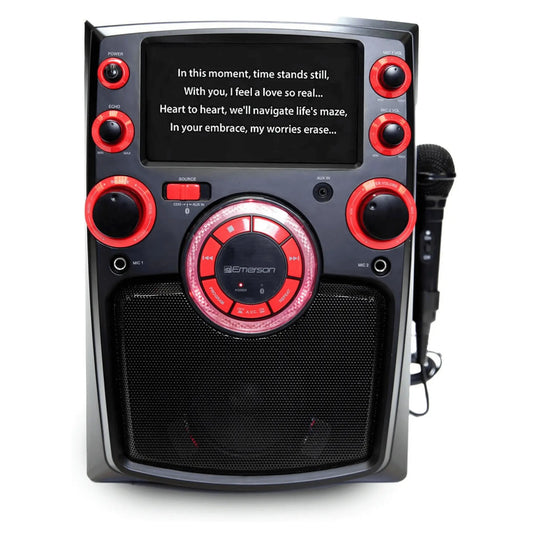 Emerson Portable Bluetooth Karaoke System with 7" LCD Display - Gee-Commerce, LLC