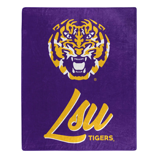 LSU OFFICIAL NCAA "Signature" Raschel Throw Blanket The Northwest Company