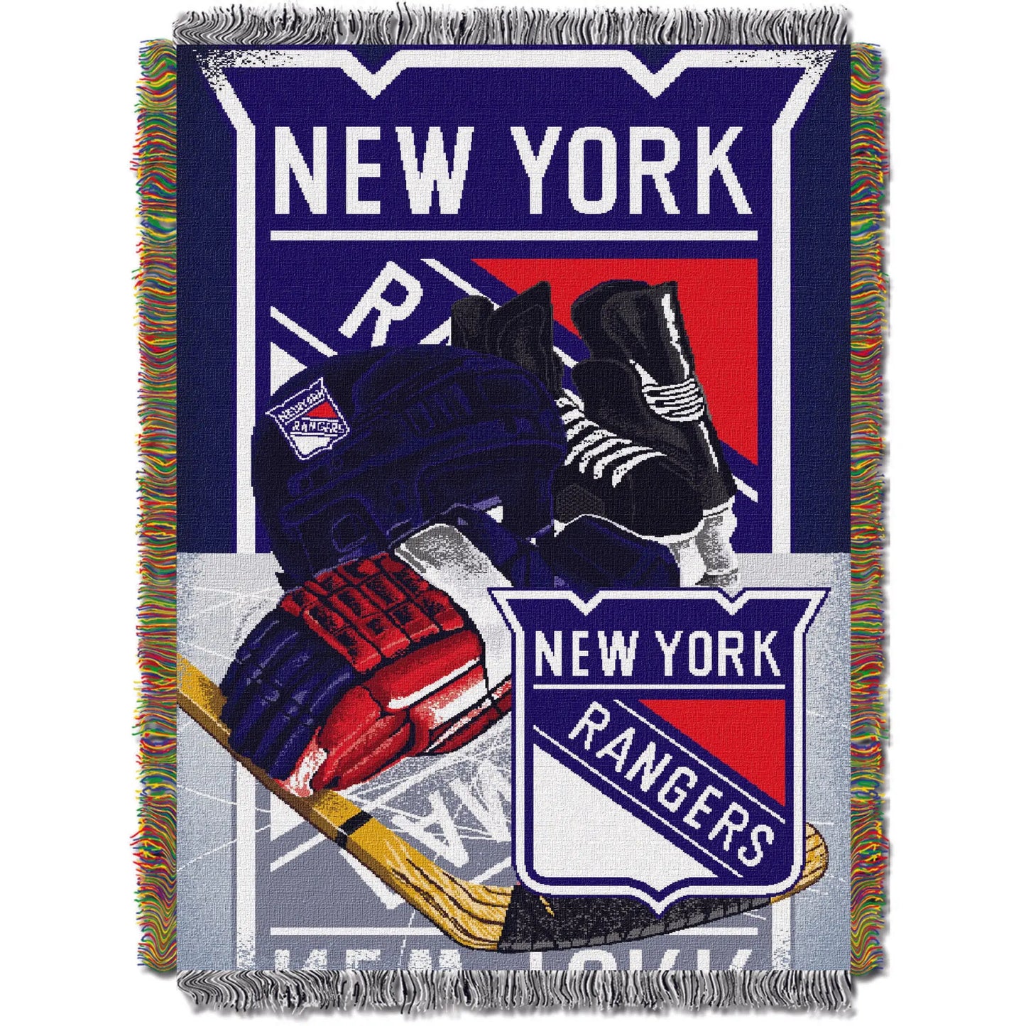 NY Rangers OFFICIAL National Hockey League; "Home Ice Advantage" 48"x 60" Woven Tapestry Throw by The Northwest Company The Northwest Company