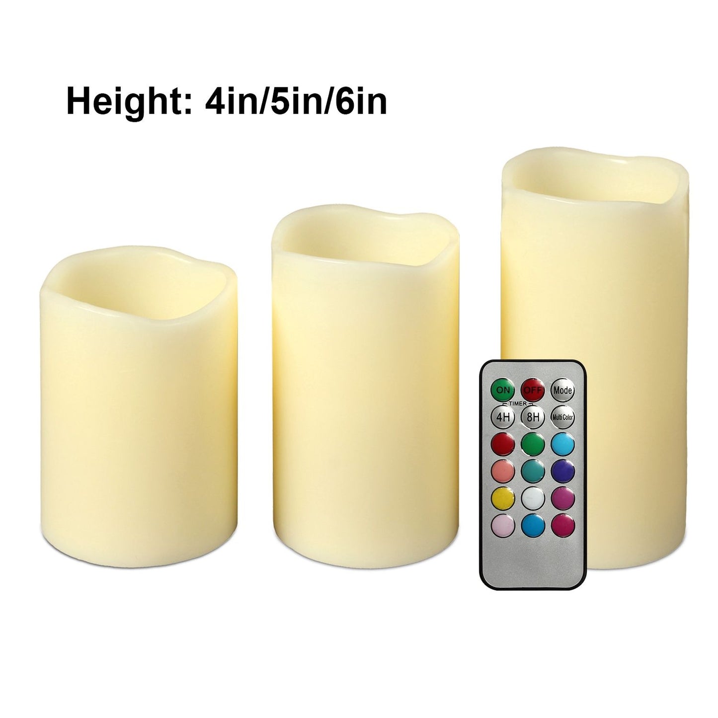 3Pcs Flameless Votive Candles - Wireless Battery Operated LED Flickering w/ Remote Control Timer Doba