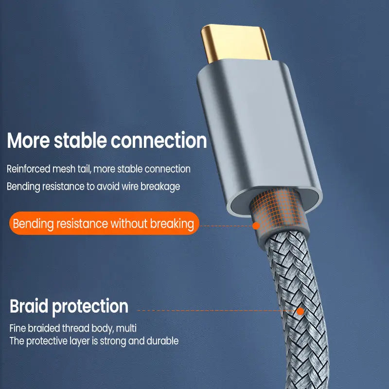 USB C to USB B 2.0 Printer Cable Braided Printer Doba