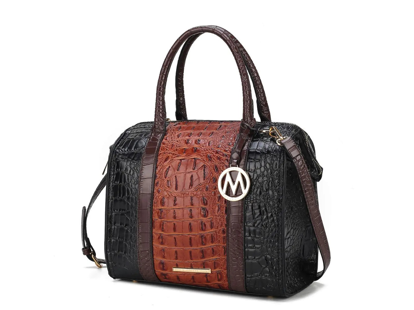 MKF Collection Ember Faux Crocodile-Embossed Vegan Leather Women's Satchel by Mia k Doba