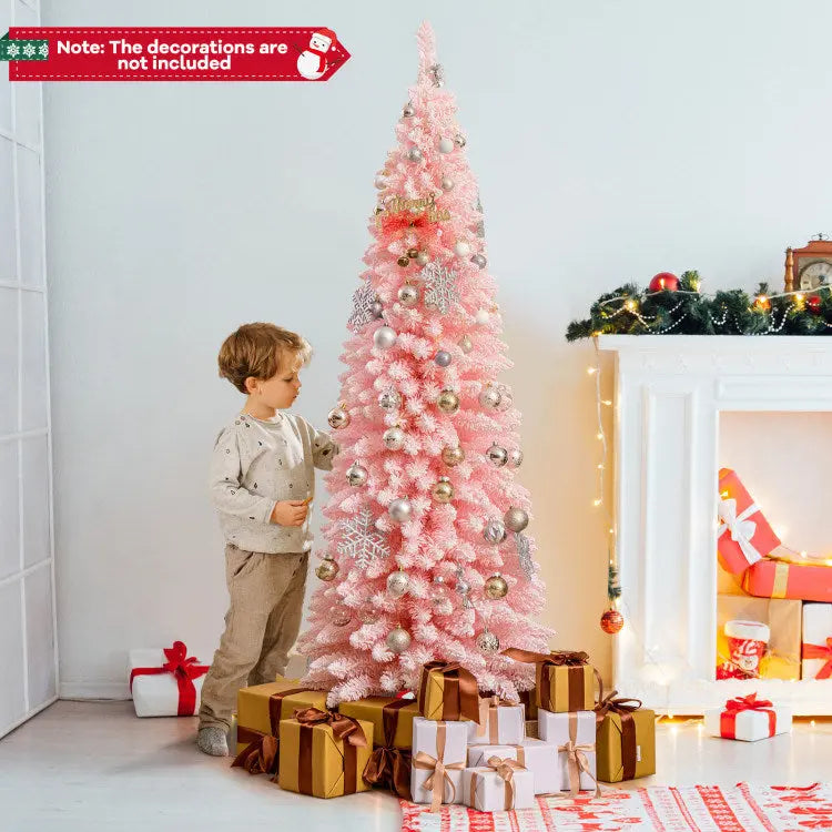 6 FT Artificial Pink Christmas Tree with 460 Branch Tips Hooya Imp. & Exp.