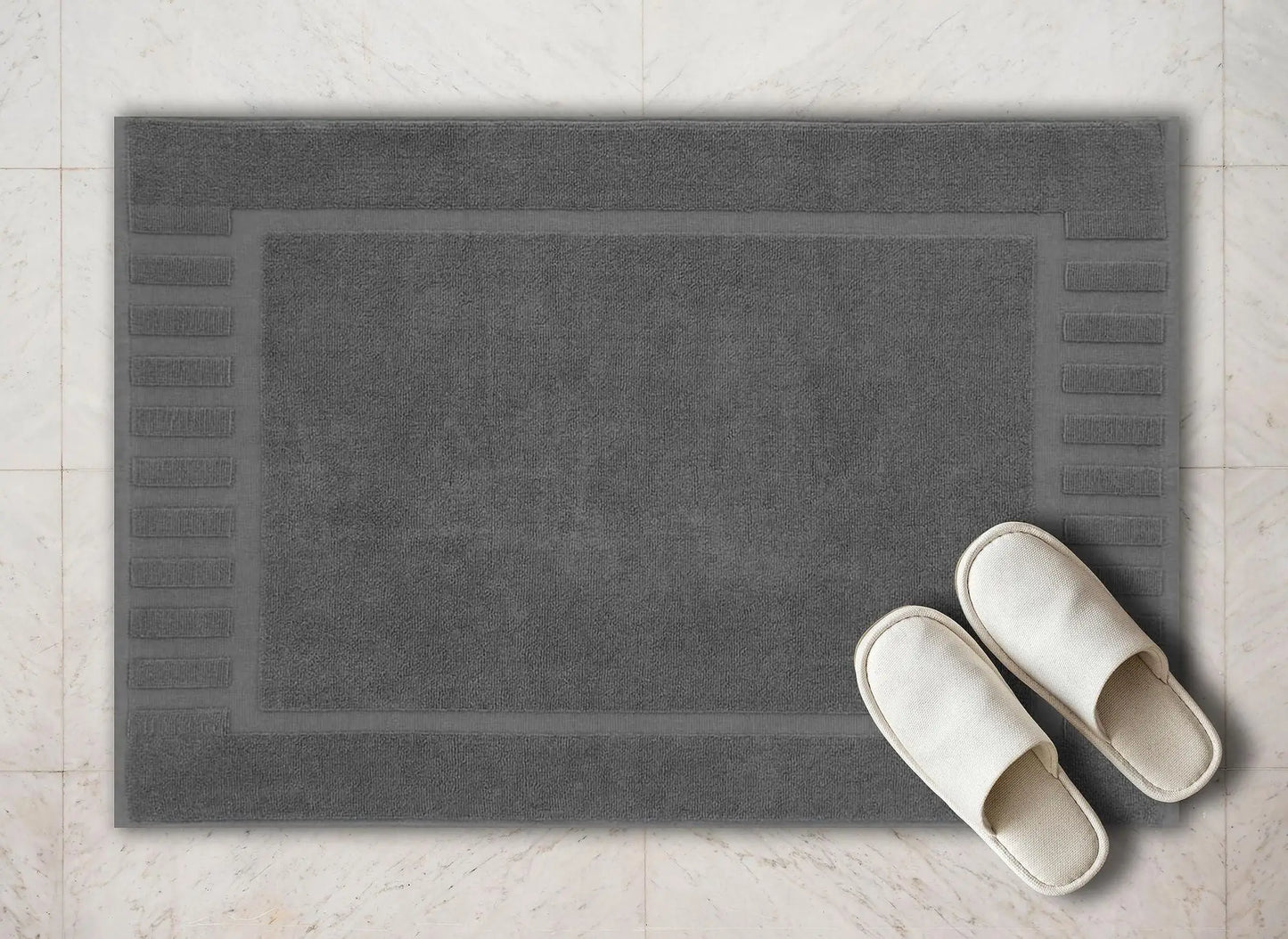 Luxury Bath Mat Floor Set - 22x34 inch 2 Pack | Gray and White - Gee-Commerce, LLC