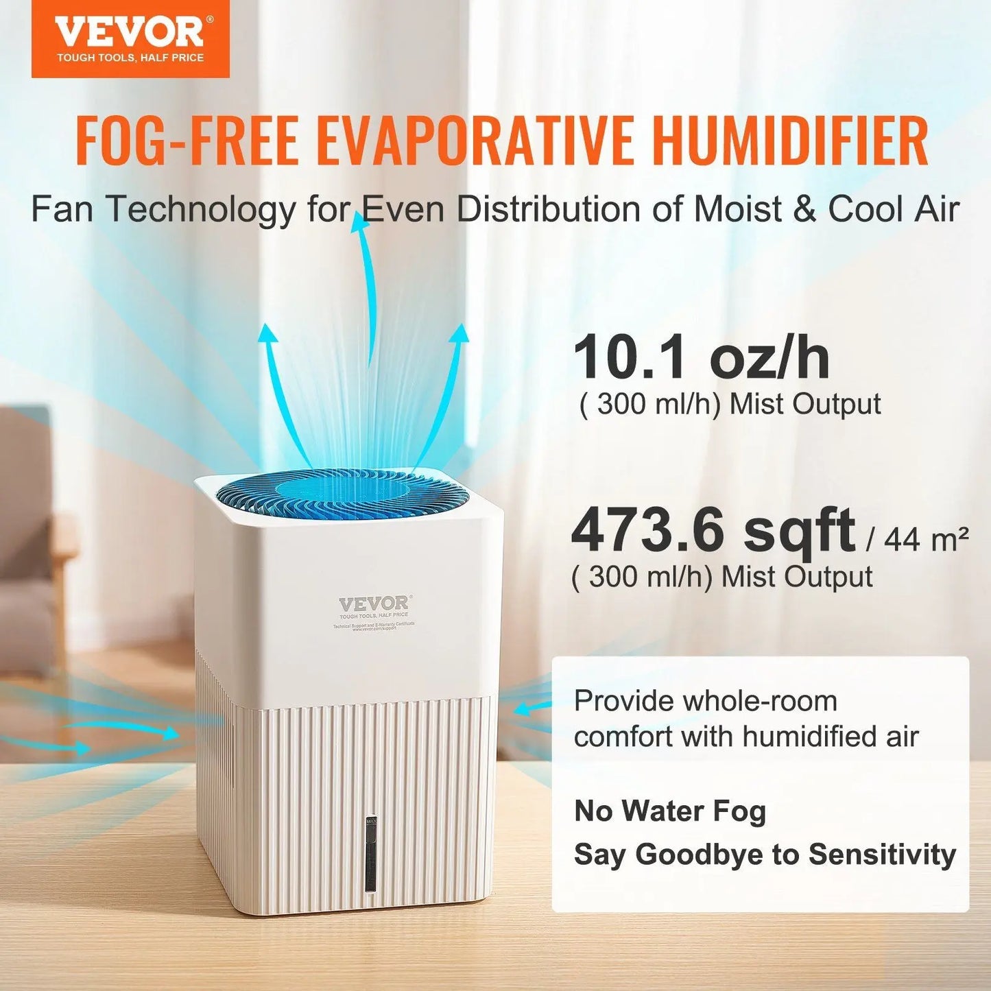 VEVOR 3L Mist-Free Humidifier & Air Purifier for Whole House - Gee-Commerce, LLC