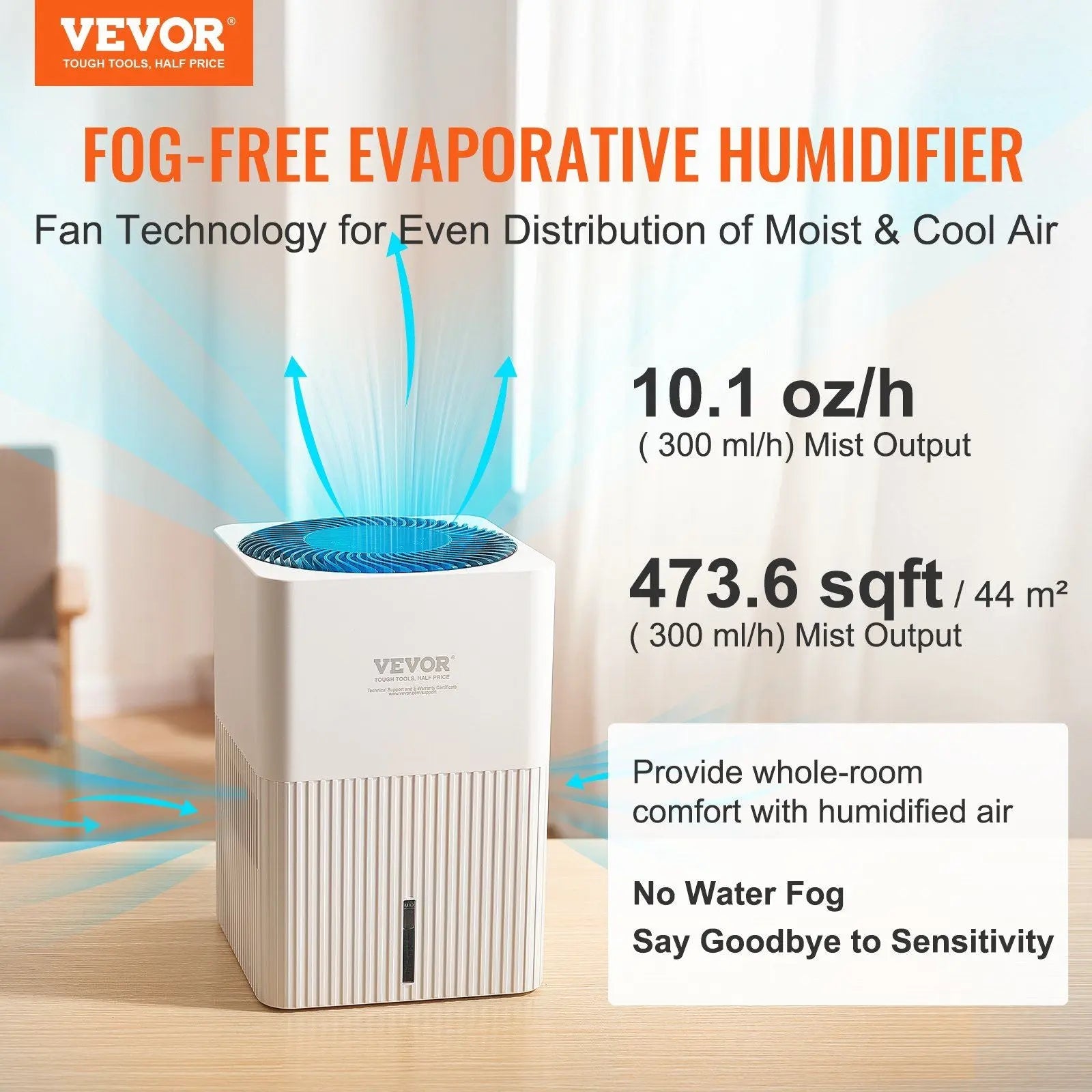 VEVOR 3L Mist-Free Humidifier & Air Purifier for Whole House - Gee-Commerce, LLC