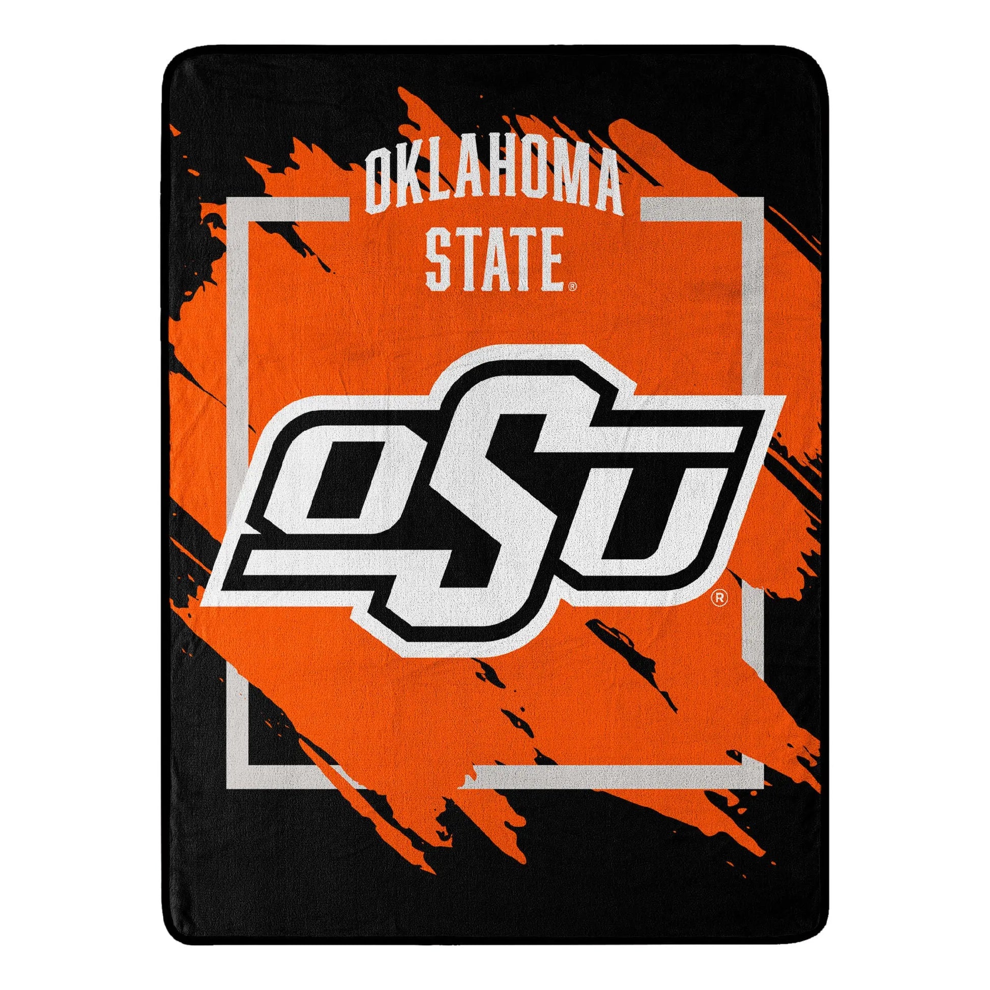 OKLAHOMA STATE OFFICIAL NCAA "Halftone" Micro Raschel Throw Blanket; 46" x 60" The Northwest Company