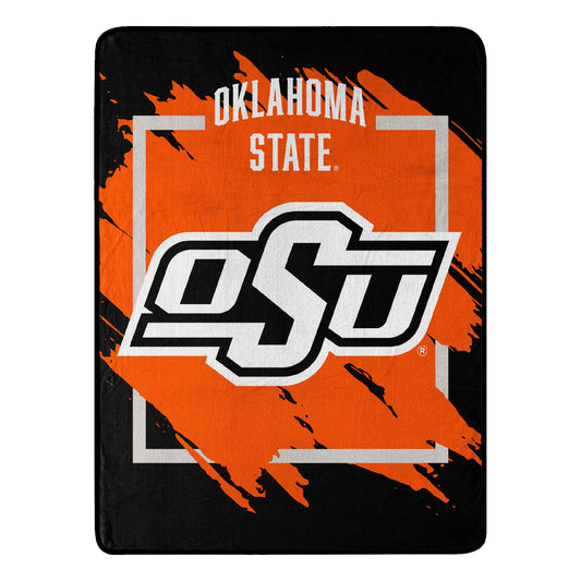 OKLAHOMA STATE OFFICIAL NCAA "Halftone" Micro Raschel Throw Blanket; 46" x 60" The Northwest Company