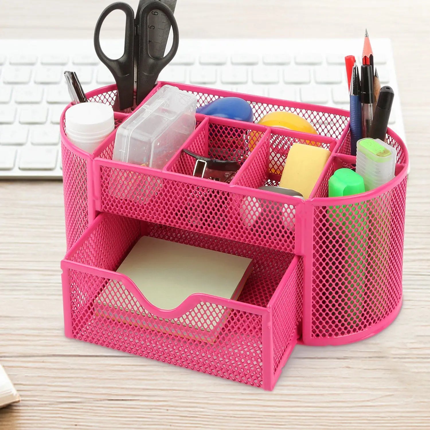 Metal Mesh Pencil Holders Desk Organizer with 9 Compartment - Gee-Commerce, LLC