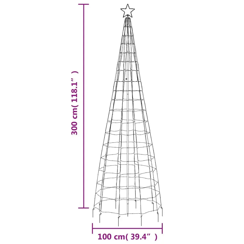 Christmas Tree Light with Spikes 570 LEDs Warm White 118.1" Doba